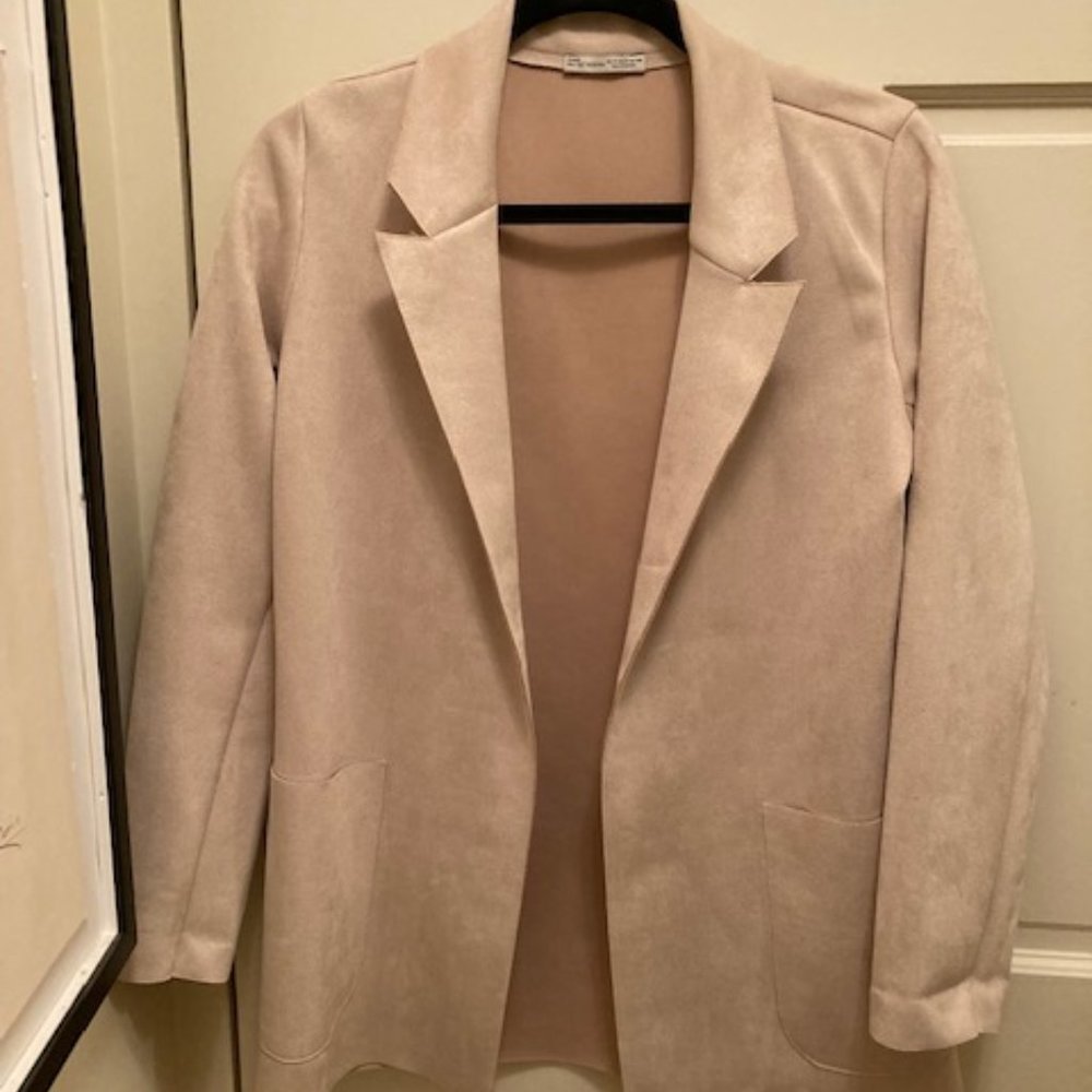 Zara Ultrasuede Cream Blazer - size small